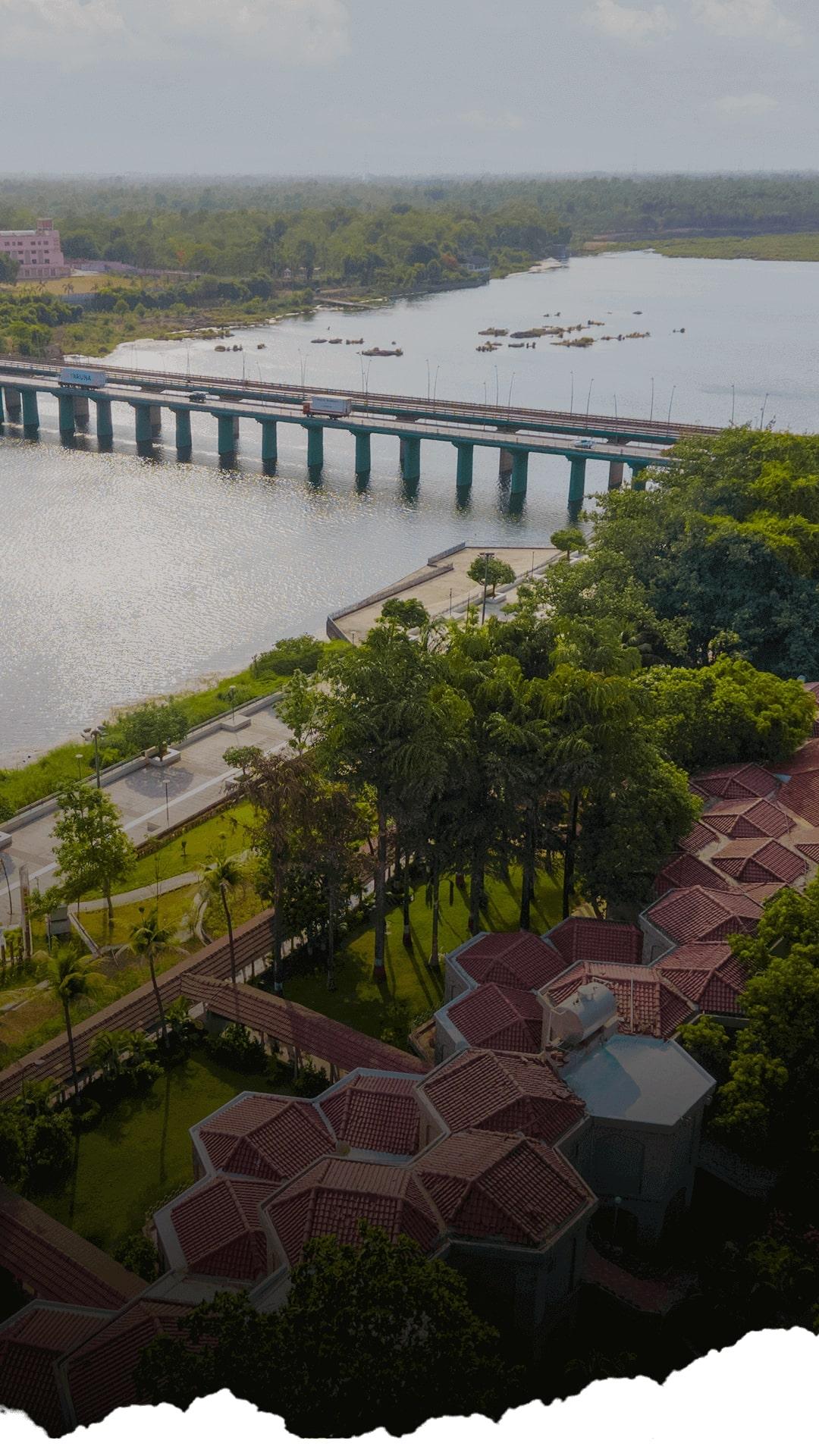 Lush Greenery & <br> Riverfront Scenery